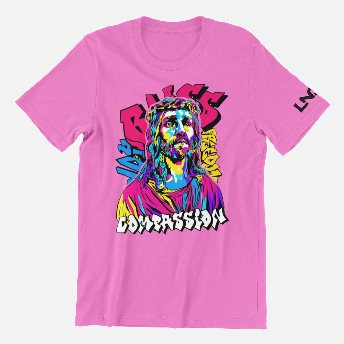 Jesus Graffiti Tee - Pink T Shirt For Men's and Women's | Livnchrist 