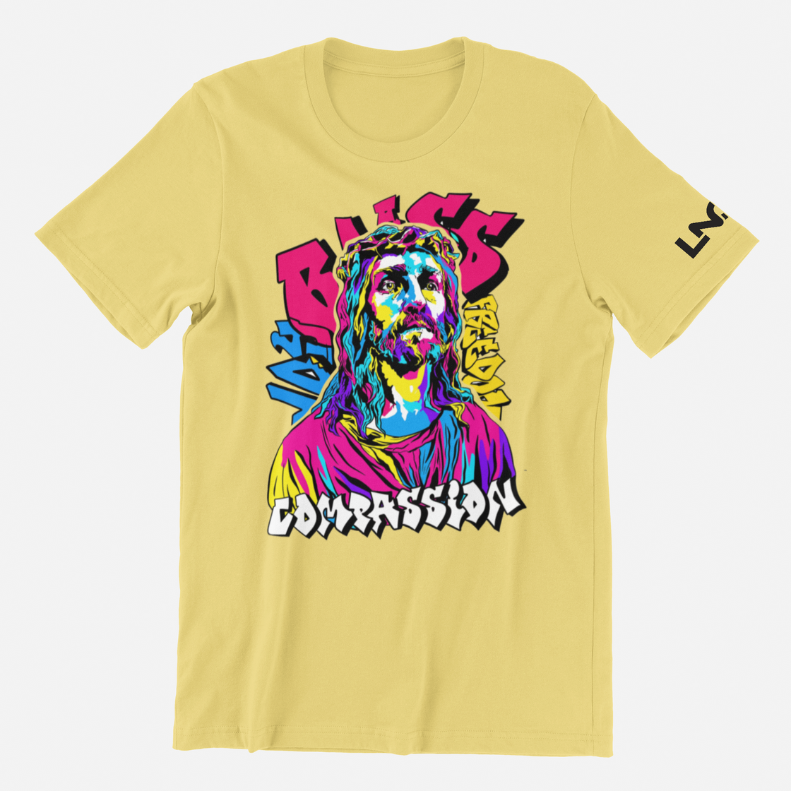 Jesus Graffiti Tee - Yellow T Shirt For Men's and Women's | Livnchrist 