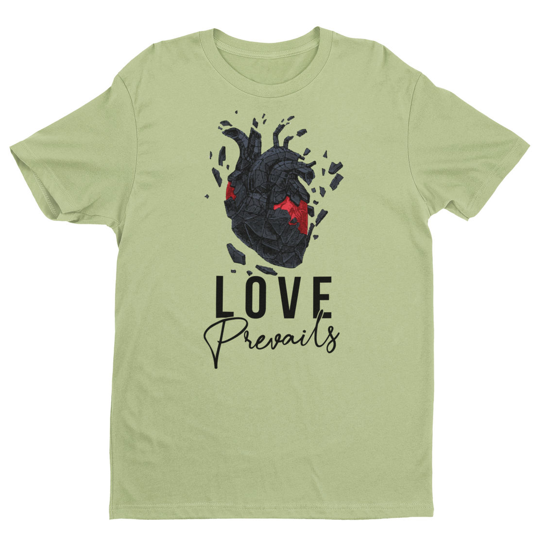 Love Prevails Tee - Green T Shirt For Women's | Livnchrist